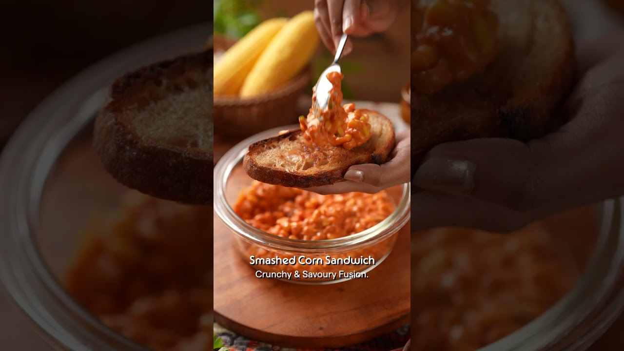 Crispy Smashed Corn Sandwich | Spicy, Healthy & Easy 10-Min Breakfast | Borosil