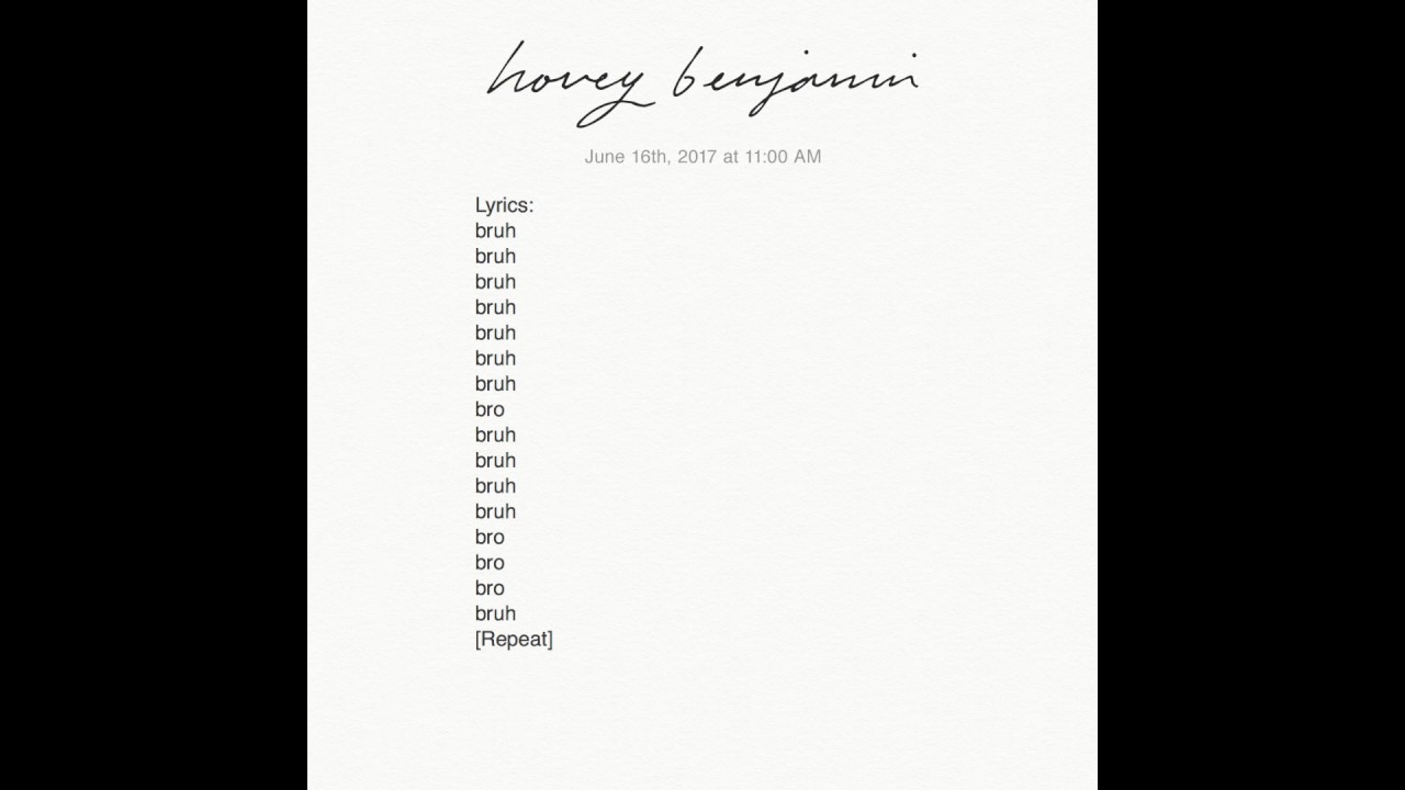 Hovey Benjamin - Bruh (Official Audio)