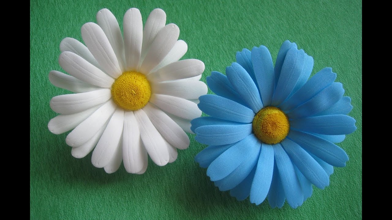 Цветы из фоамирана - ромашки МК./How to make Foam Flower camomile , DIY, Tutorial Foam