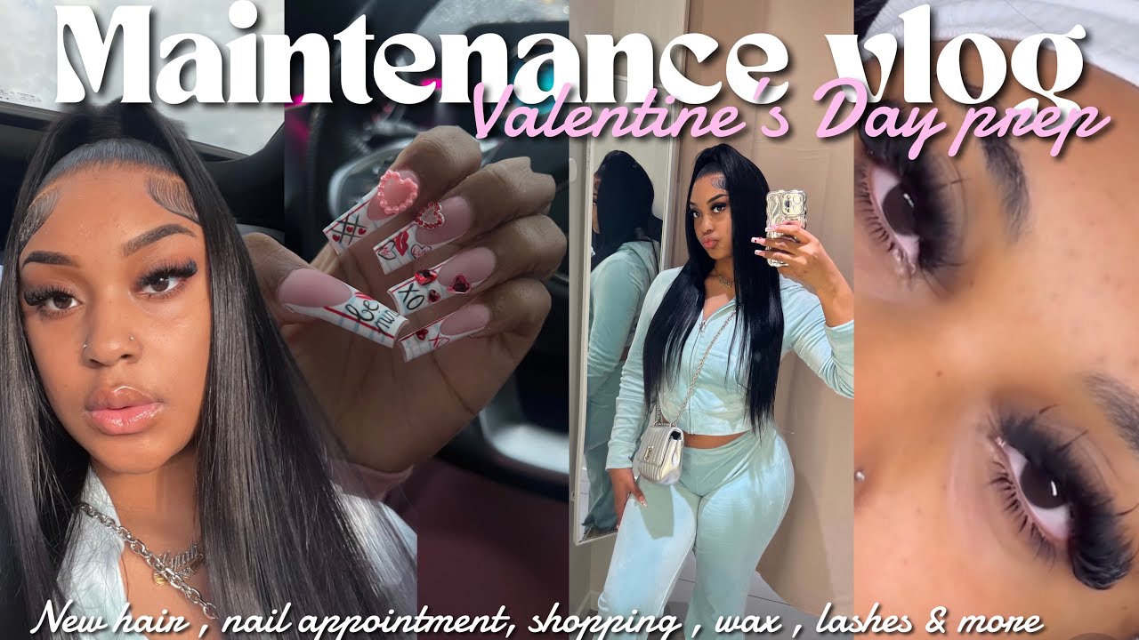 MAINTENANCE VLOG : valentines day prep  ❤︎ | new hair , nails , lashes , shopping , gifts