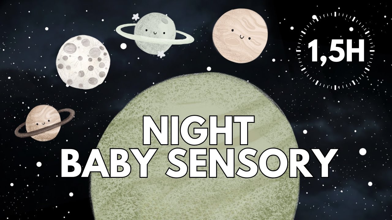 Night Routine Baby Sensory 🪐🌿 | Aesthetic Sage Planets | Low Stimulation | Sleep Music | 1.5 HOURS