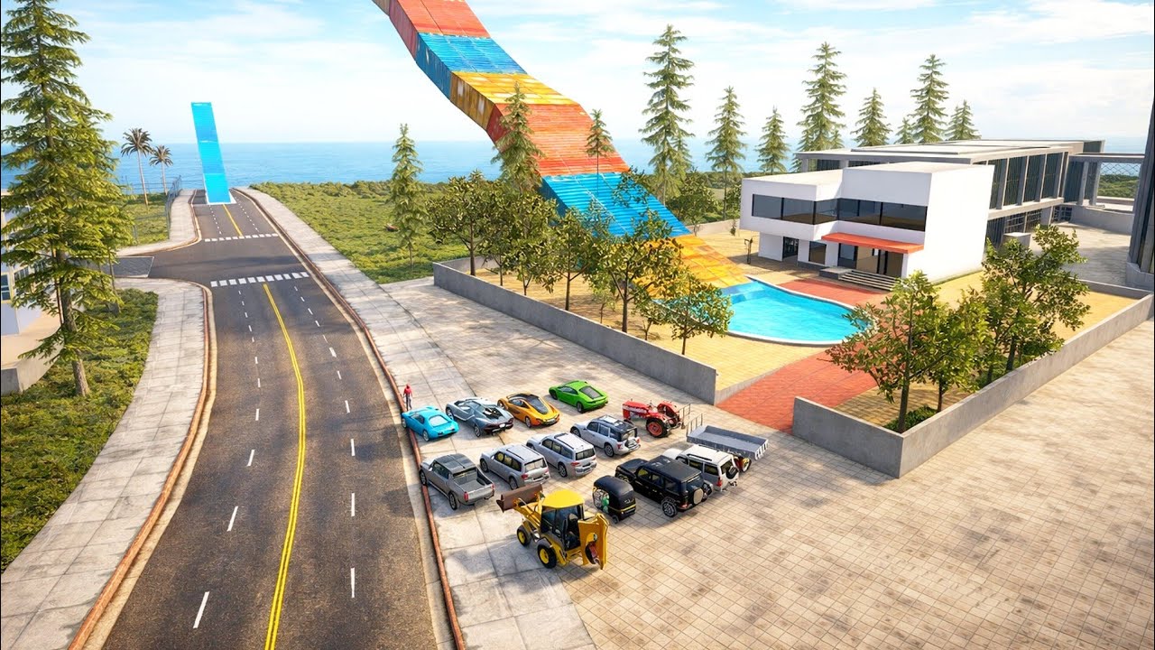 ALL CARS JUMPING ON MEGA RAMP NEW CHALLENGE #msygaming #viral 