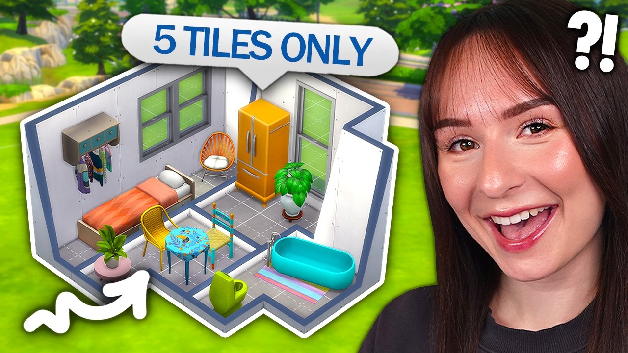 Every room is 5 TILES ONLY build challenge in The Sims 4