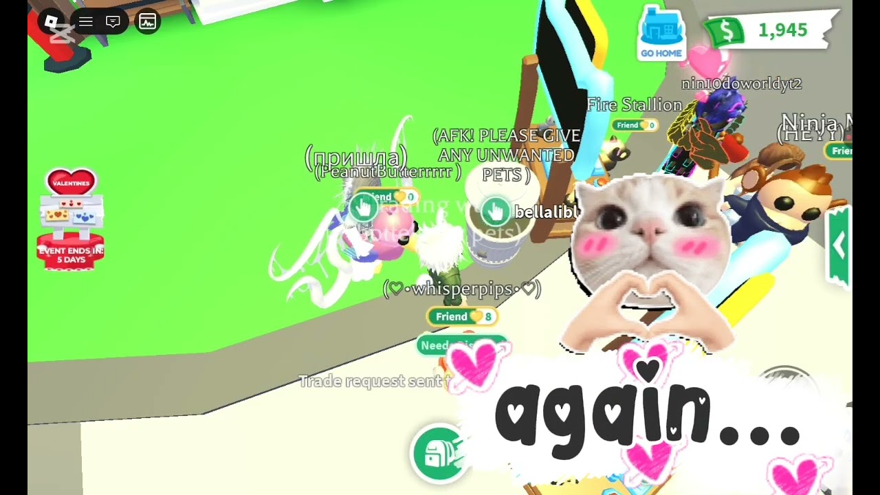 Trading water for pets in adopt me