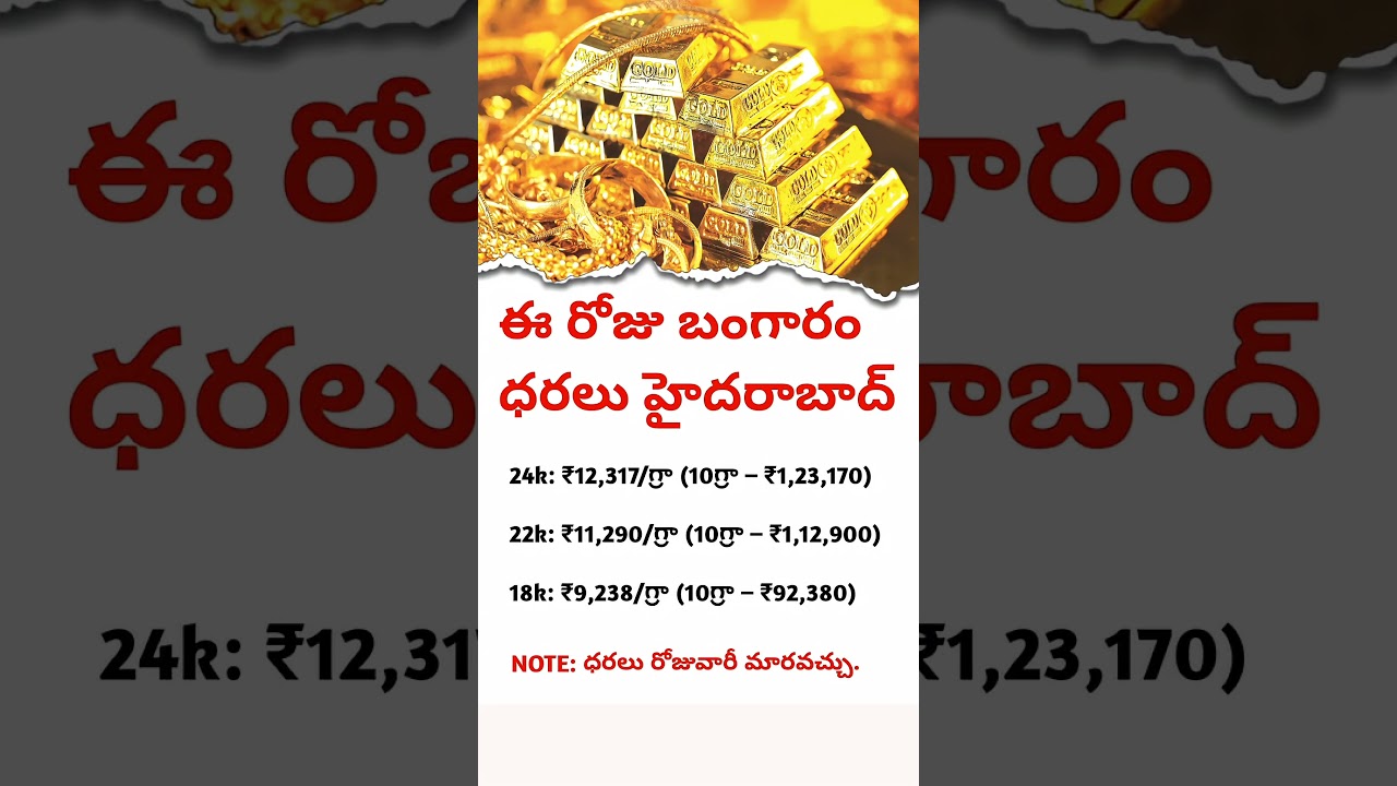 Today’s Gold Price in Hyderabad 2025 💰 | 24K, 22K, 18K Gold Rate Per Gram 💎 | Daily Gold Update 🔥😯🇮🇳
