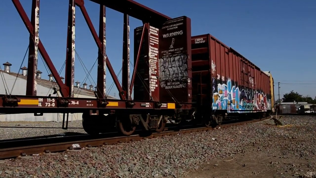 (Dad Cam) BNSF H-FRSPAS-28A Transfers To Union Pacific Fresno Sub (10/28/2023)