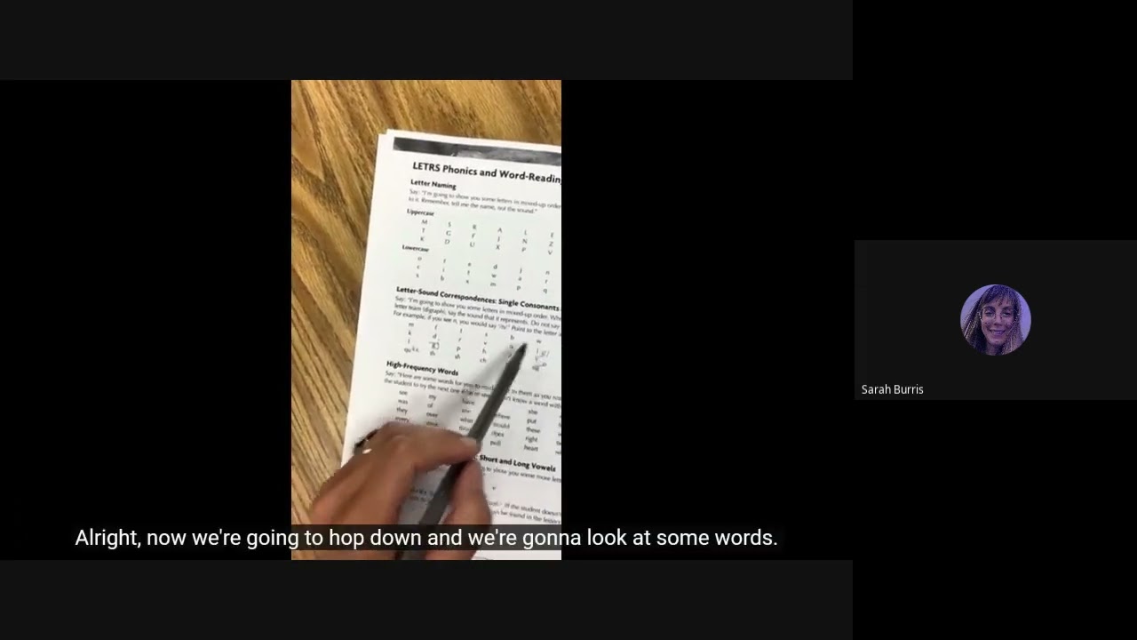 LETRS Phonics and Word Reading Survey Training Video
