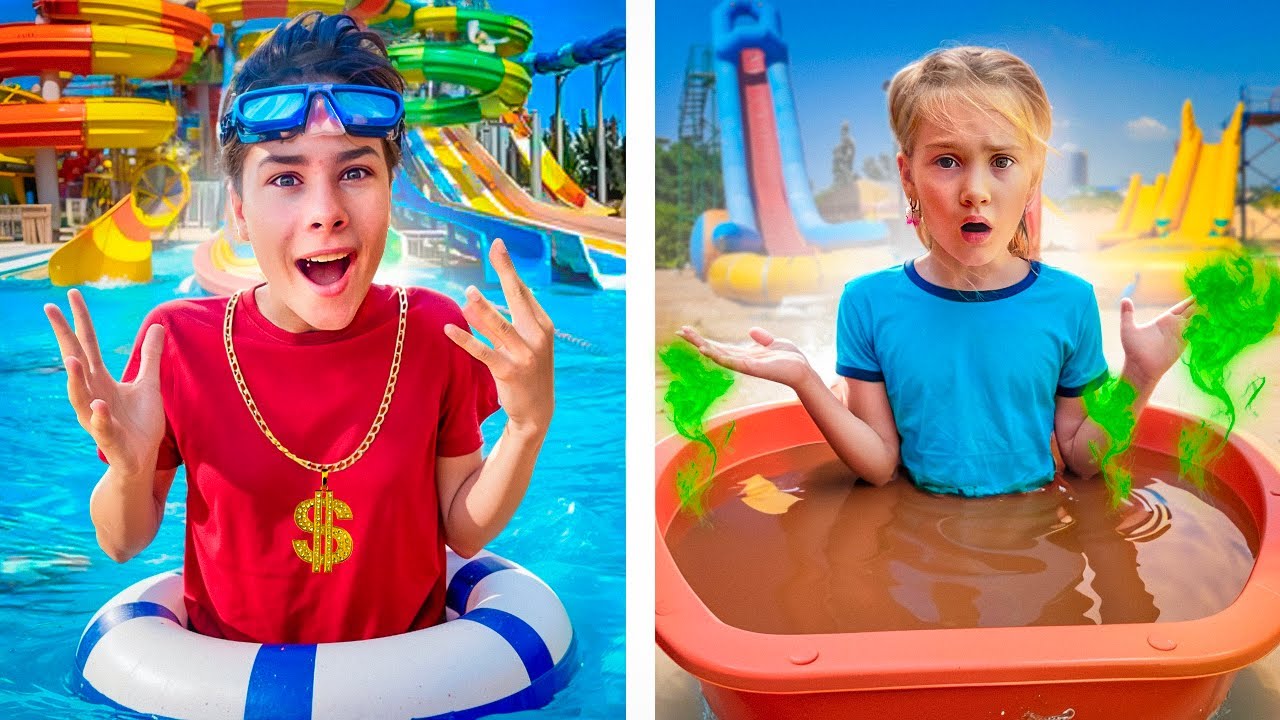 24 часа в Аквапарке БОГАТЫЙ VS БЕДНЫЙ Кто выиграет Фаст Сергей или Фаст Полина