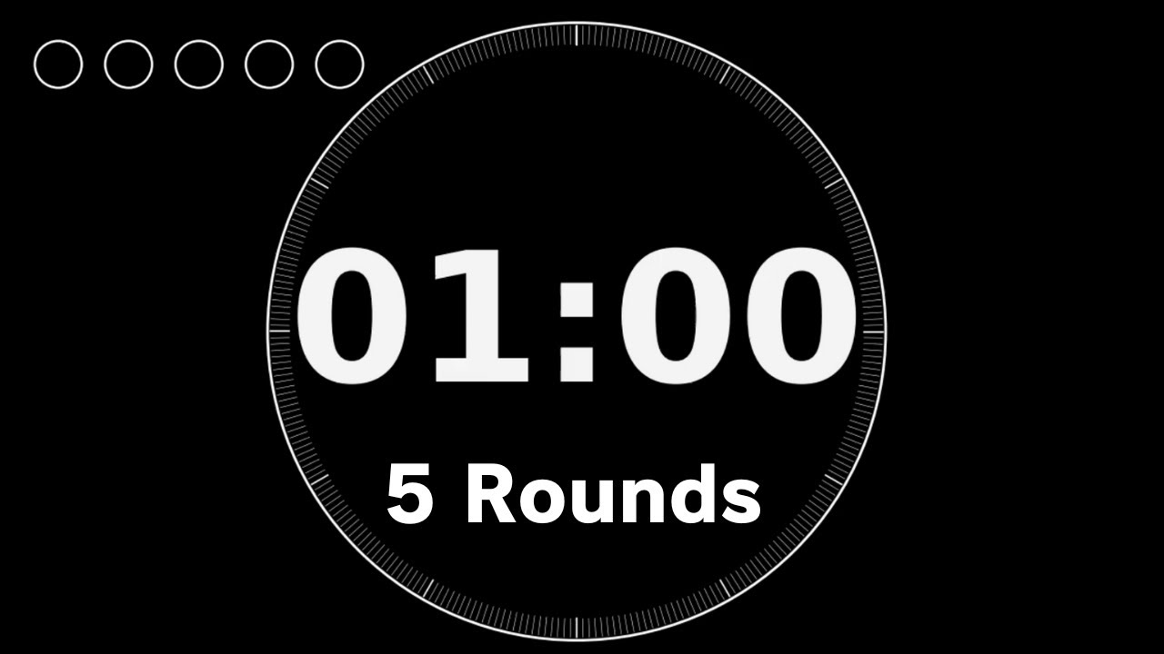 1-Minute Visual Timer(5 Rounds / Total 5 Minutes) 1分×5回タイマー/残り時間が見える/ビジュアルタイマー/実感タイマー