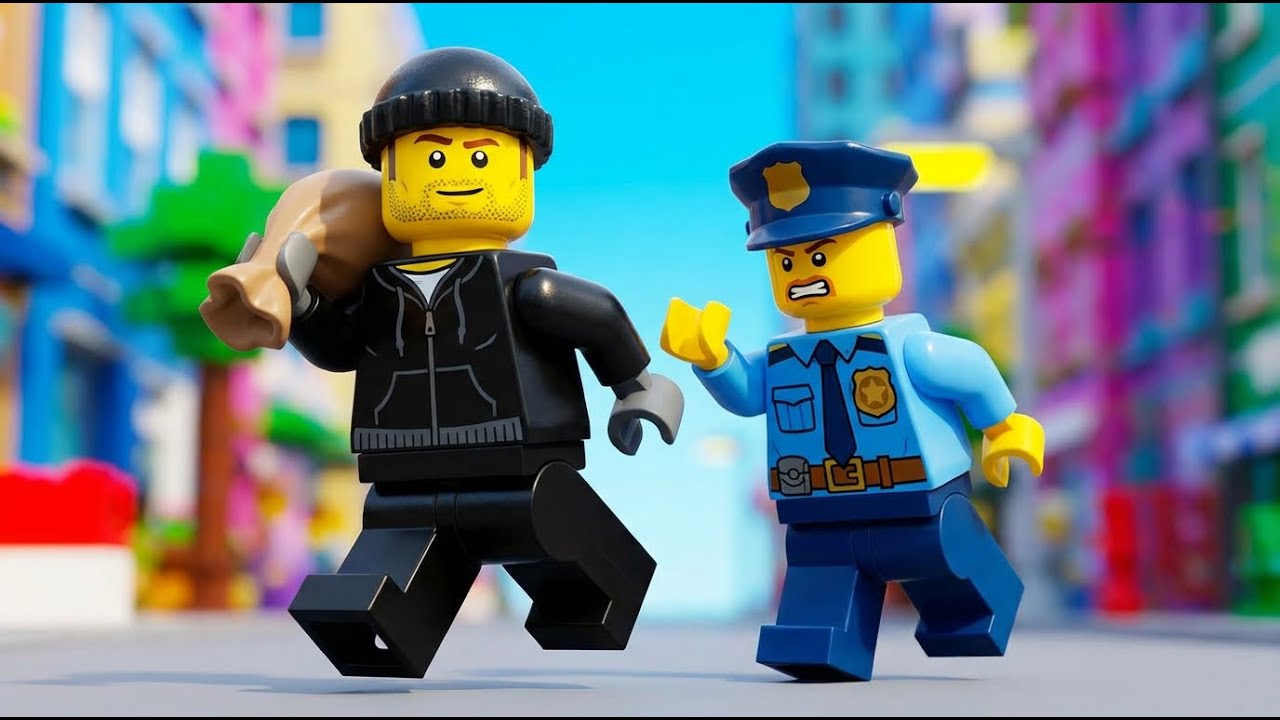 3d LEGO Brick Story | Thief Runs, LEGO Police Chase Begins! 🚨