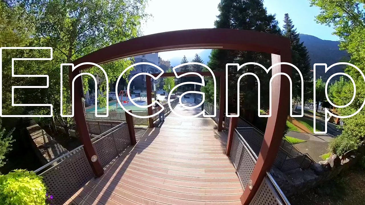 The charming town of Encamp, Andorra. 4K Virtual tour