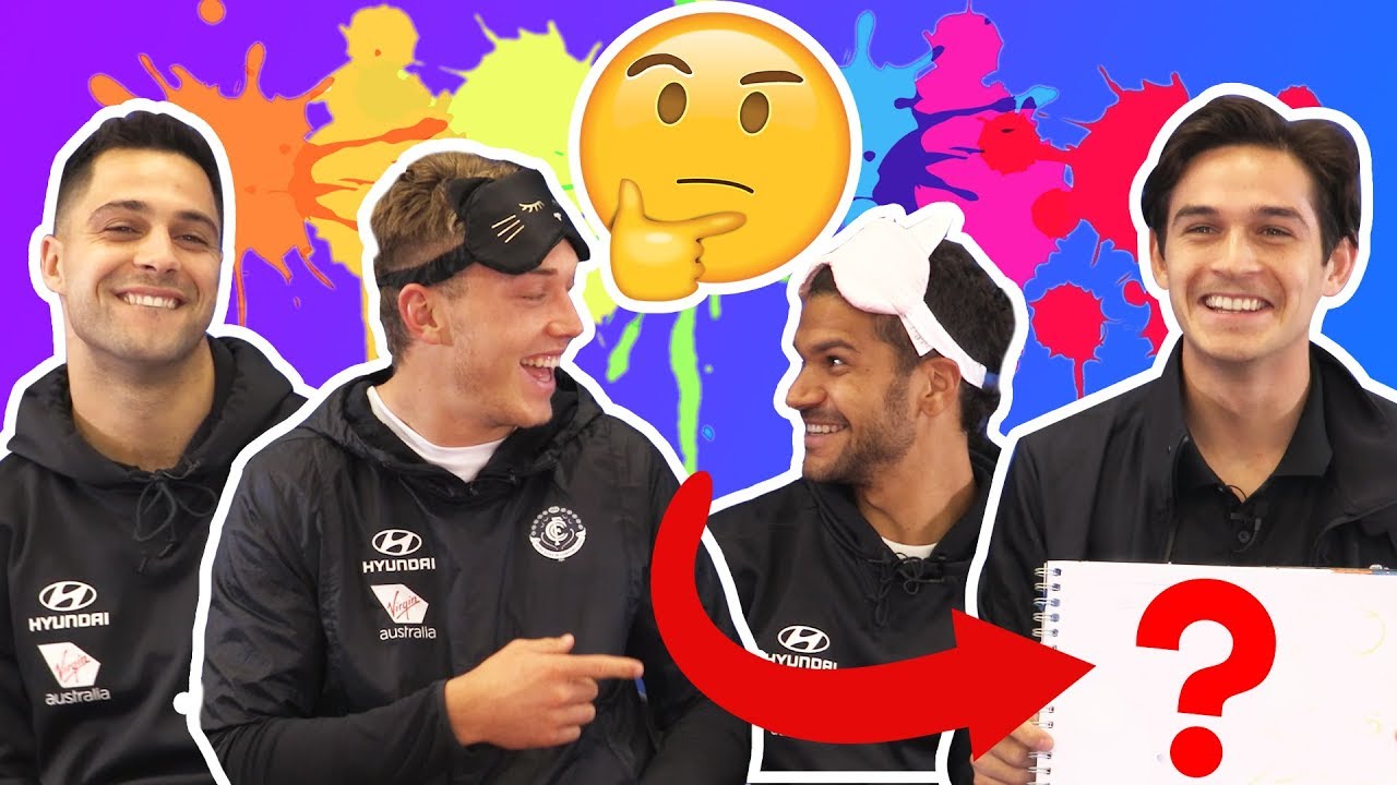 [CAN AFL PLAYERS PAINT??!] Mystery Art Challenge with Carlton!