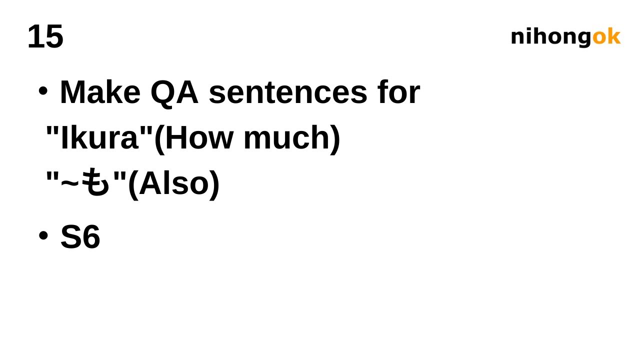 【Beginner Japanese】Make QA sentences for 