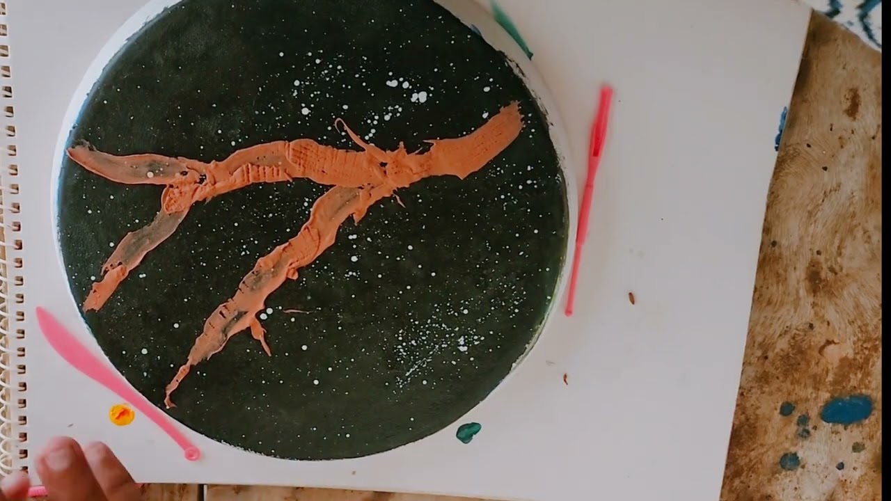 🎨 Tree Trunk with Polymer Clay on Canvas | ASMR Art