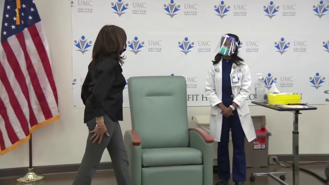 Vice President-elect Kamala Harris is administered the COVID-19 vaccine