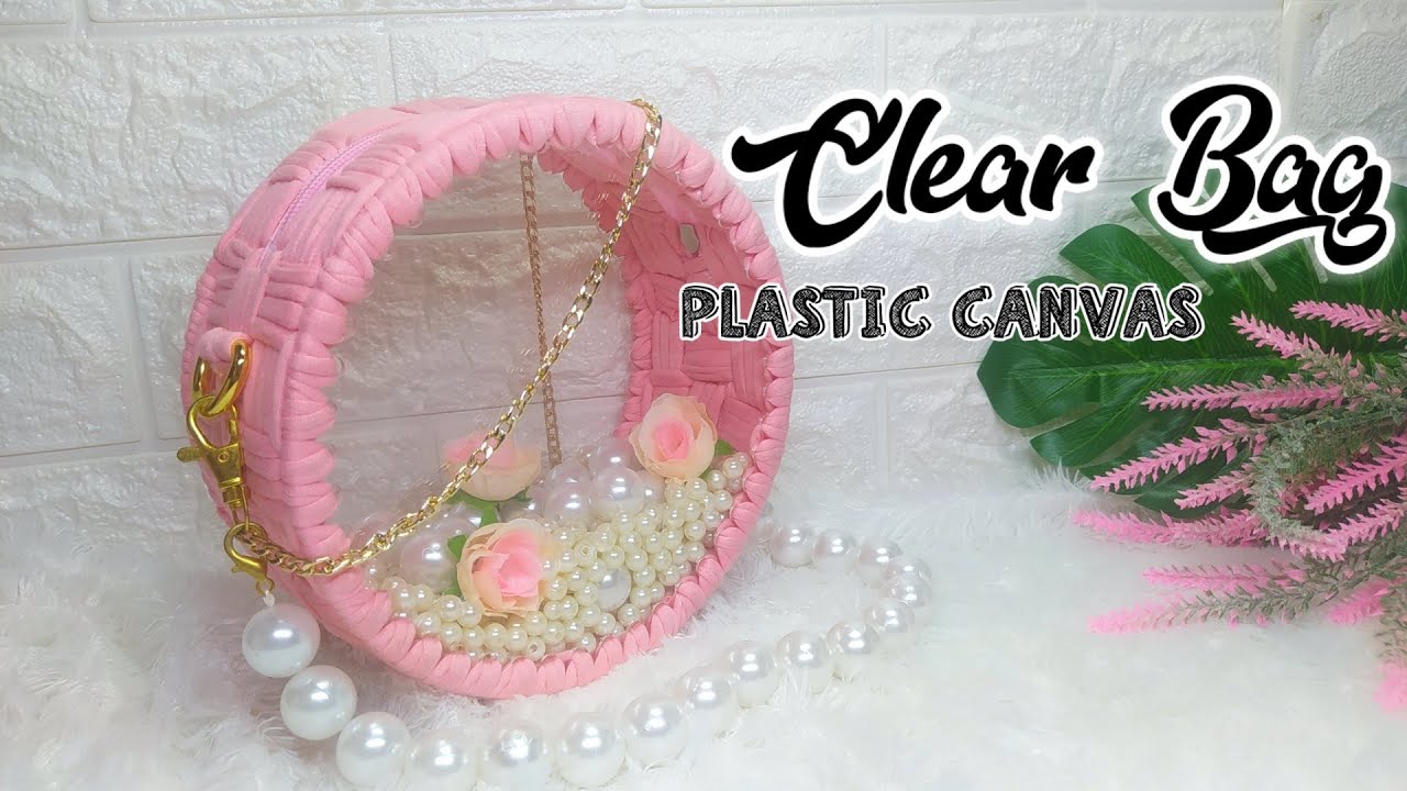 DIY Clear Ribbon Bag | Acrylic Bag With Plastic Canvas | Valentine Gift Bag Ideas
