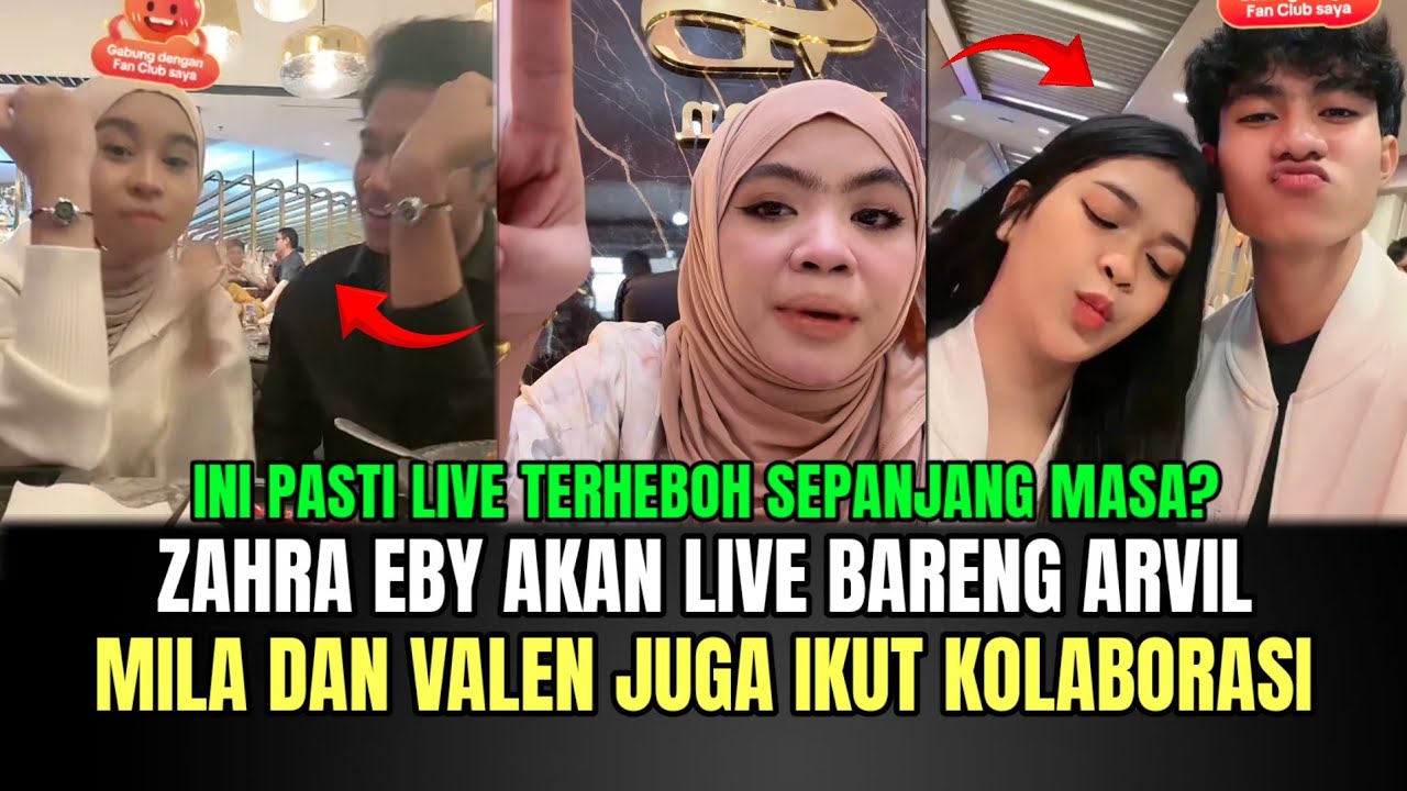 KOCAK! Zahra dan Eby Live Bareng Arvil, Mila dan Valen Juga Ikut Kolaborasi!