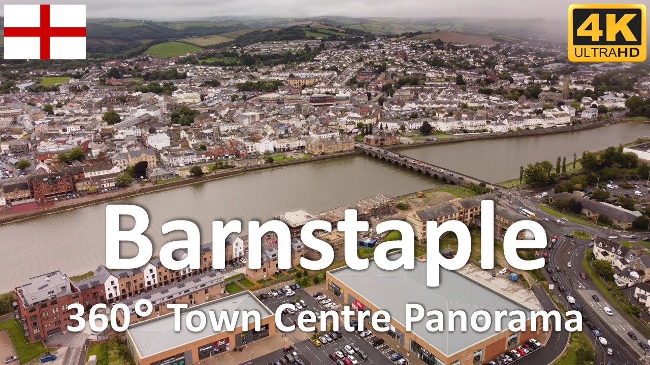 Barnstaple - Town Centre Panorama | Devon | England | UK - 4k 360°