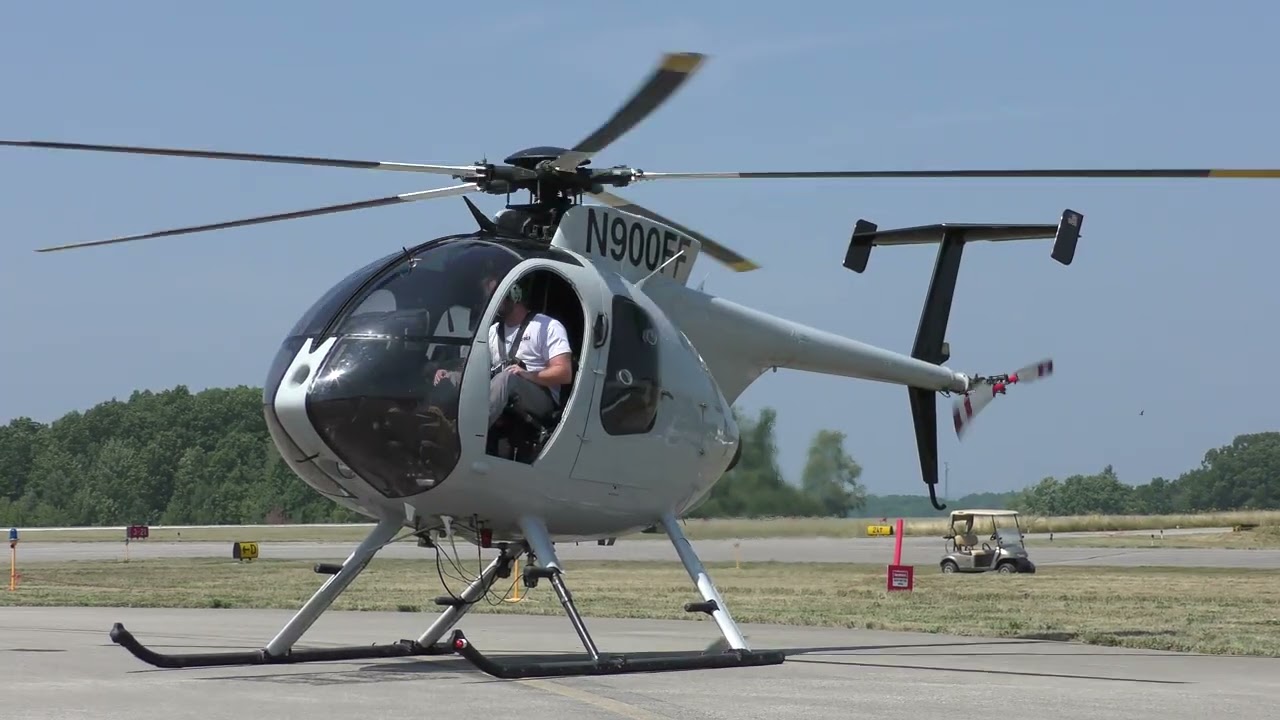 World Helicopter Day Action! MD530FF Approach-Cool Down-Full Sound Turbine Start and Take-Off!