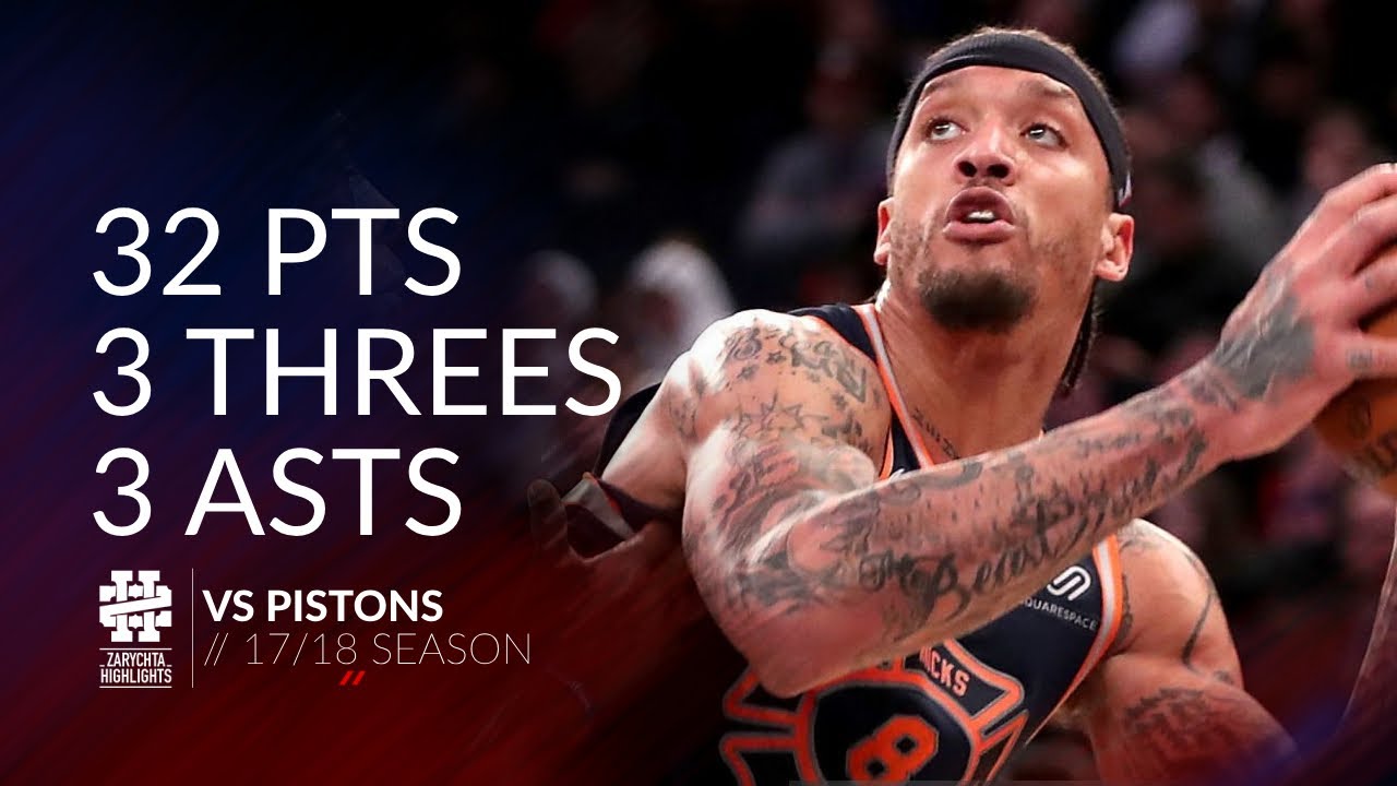 Michael Beasley 32 pts 3 threes 3 asts vs Pistons 17/18 season