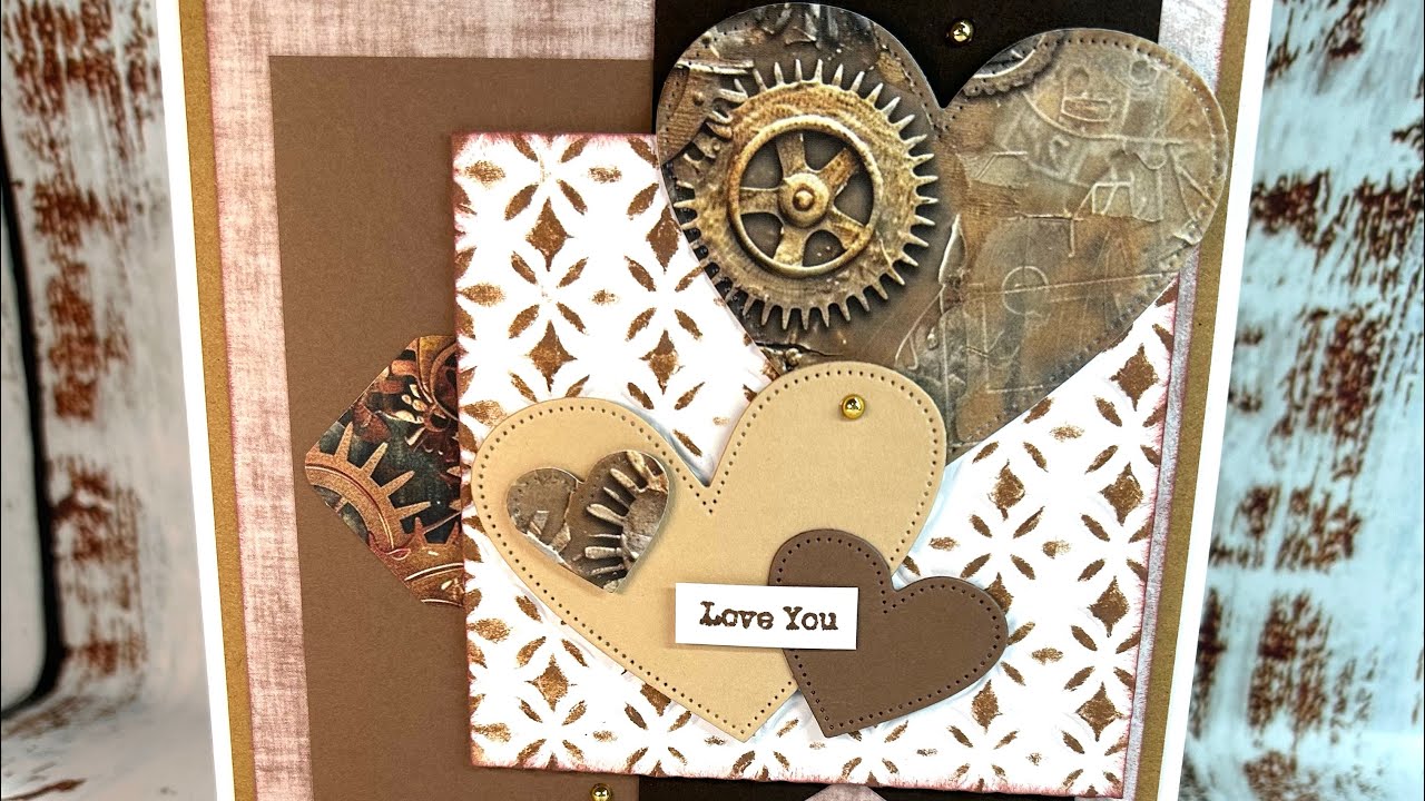 Masculine Valentine Pop Out Panel Card using scraps