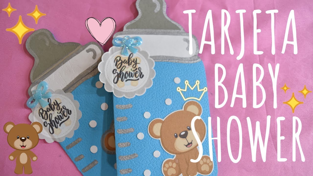 TARJETA PARA BABY SHOWER TEMÁTICA OSO🧸-🤗LikeArt.