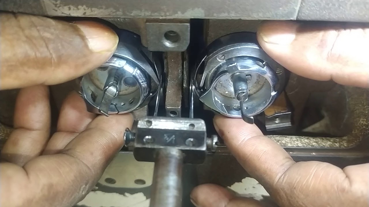 Two Needle M/c Needle Rotary Hook position and Rotary Hook Timing.