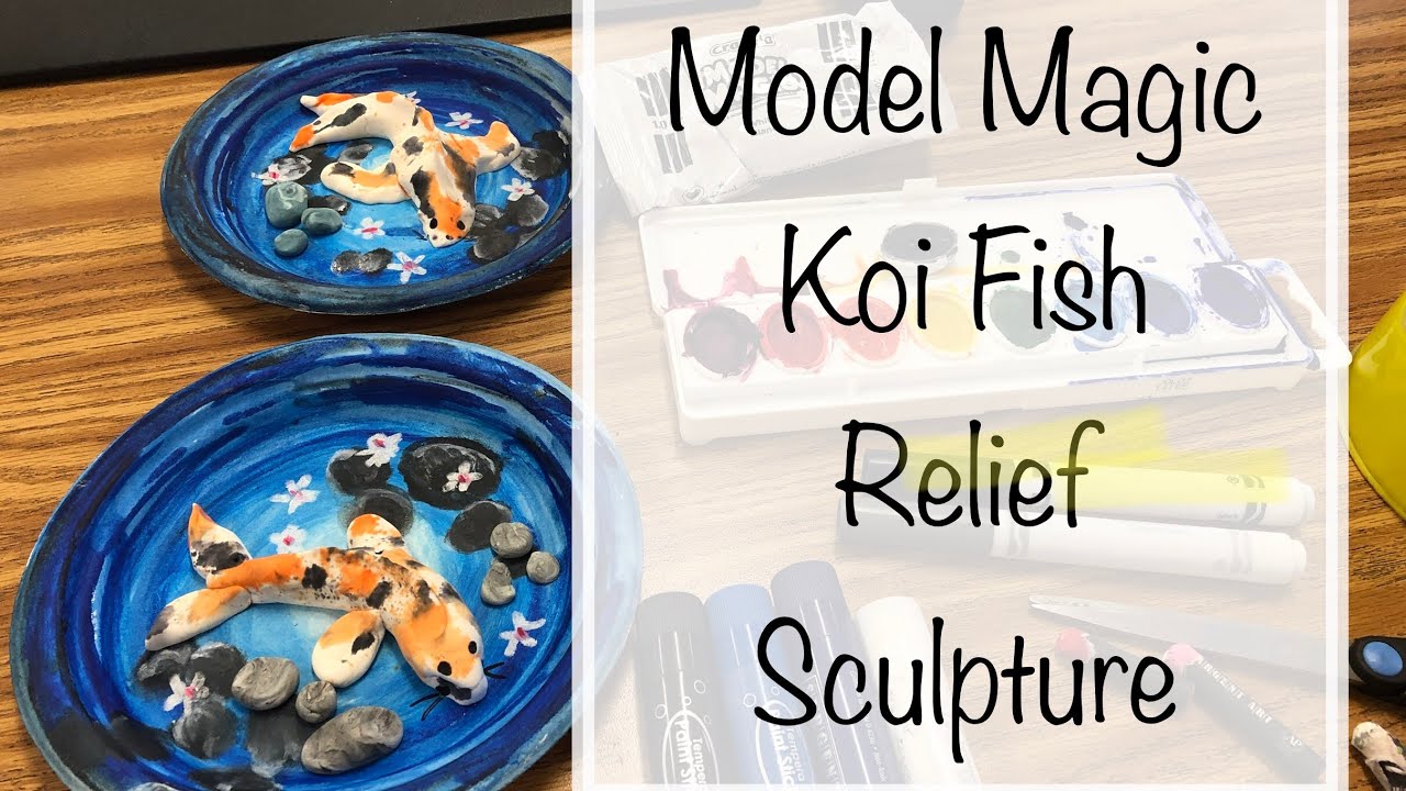 Model Magic Koi Fish Relief Sculpture