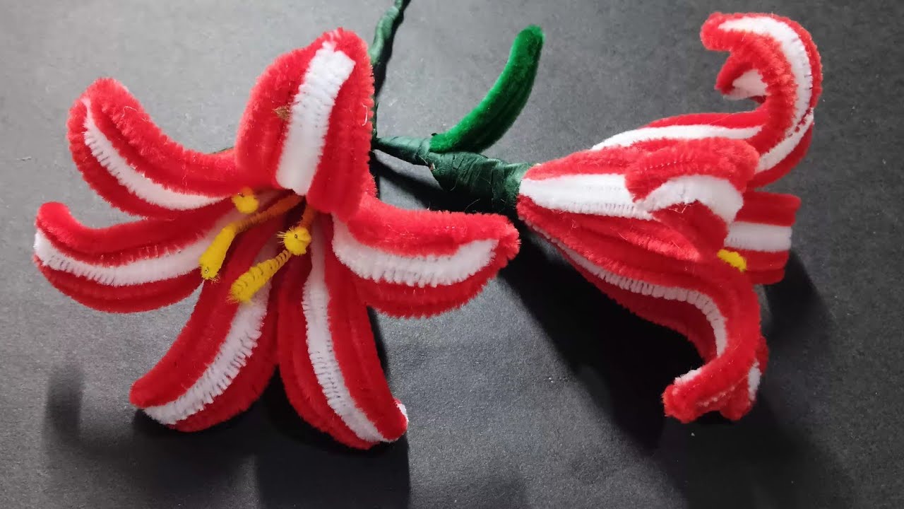 DIY || HOW TO MAKE AN AMARILIS HIPPEASTRUM FLOWER USING PIPE CLEANER