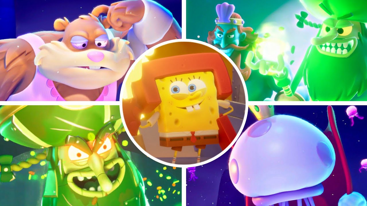 Spongebob Titans of The Tide - All Bosses Fights + Ending