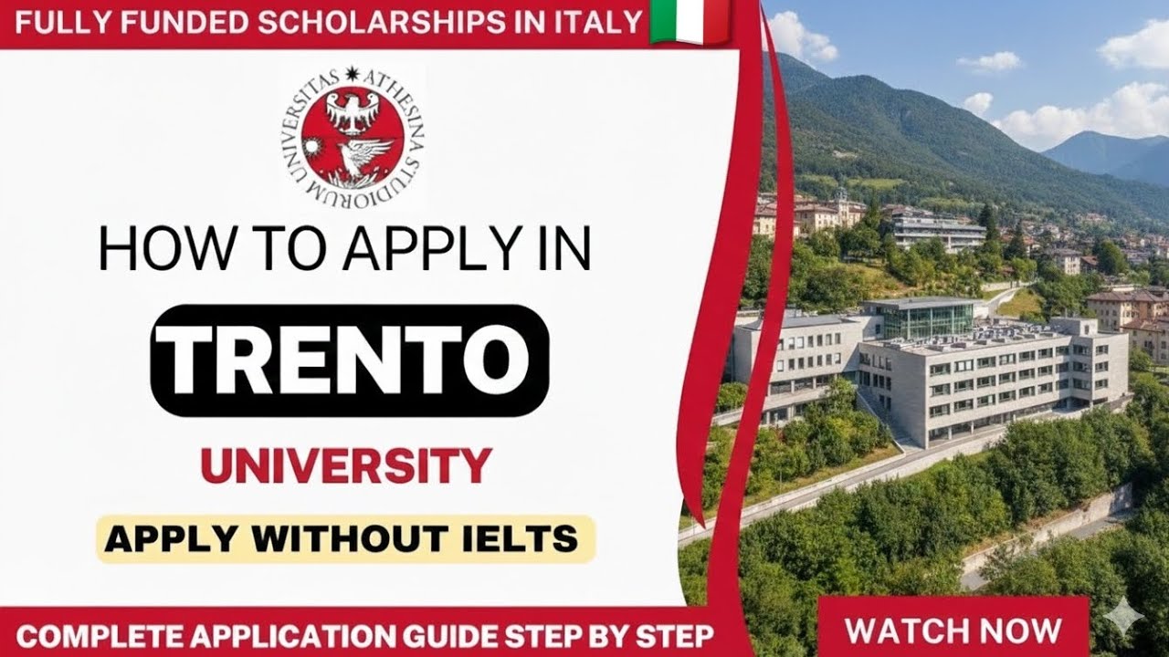 University of trento full Application Process. 