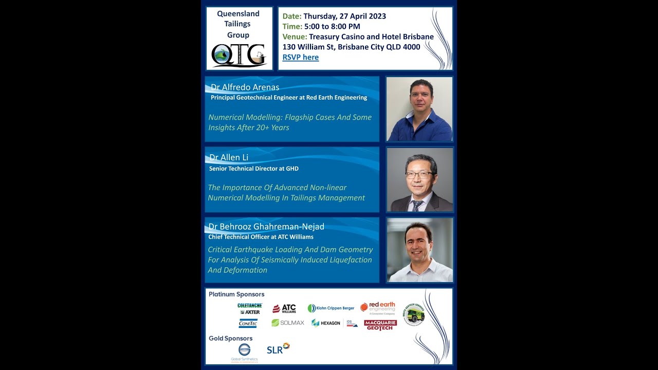 QTG Event on Deformation Analysis in Tailings Dam Design