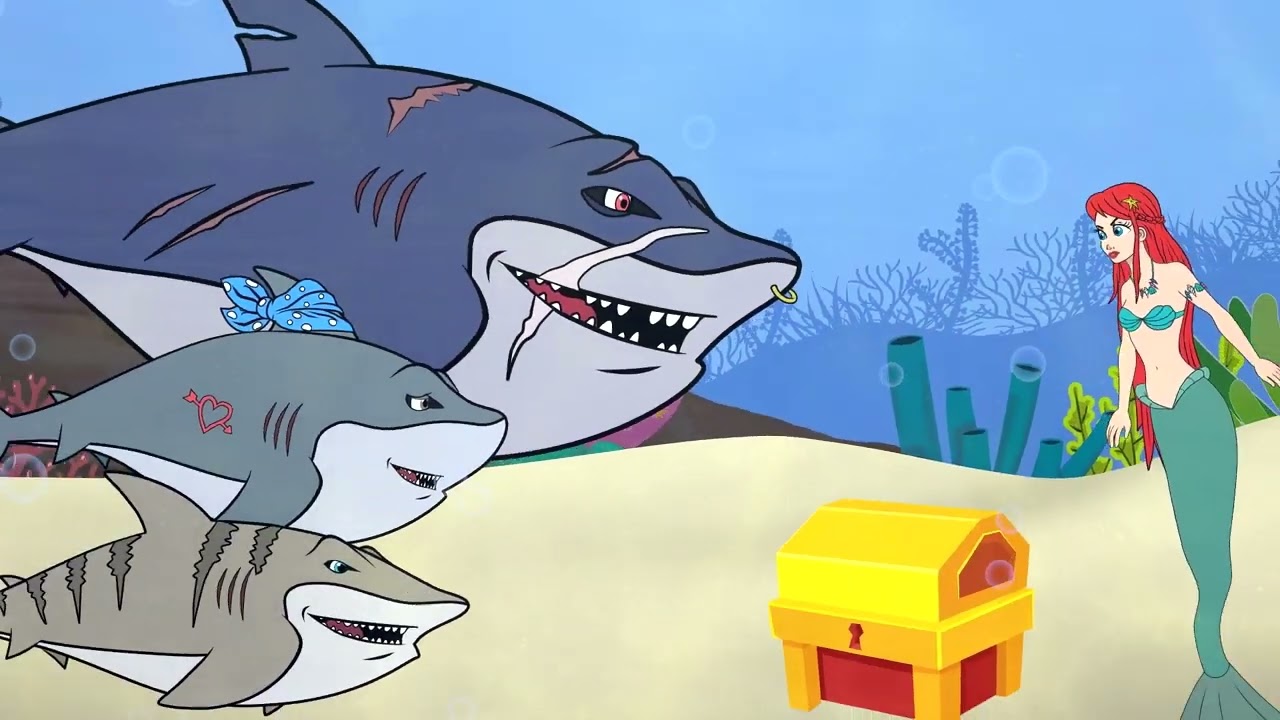 A Pequena Sereia | Série Episódio 11 - A Gangue dos Tubarões e o Baú de Ouro | Desenho Animado