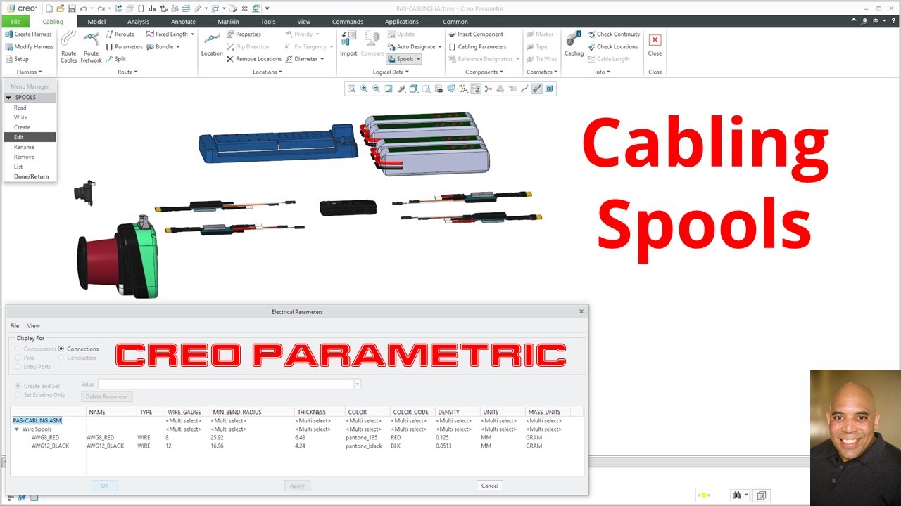 Creo Parametric Cabling - Creating Spools