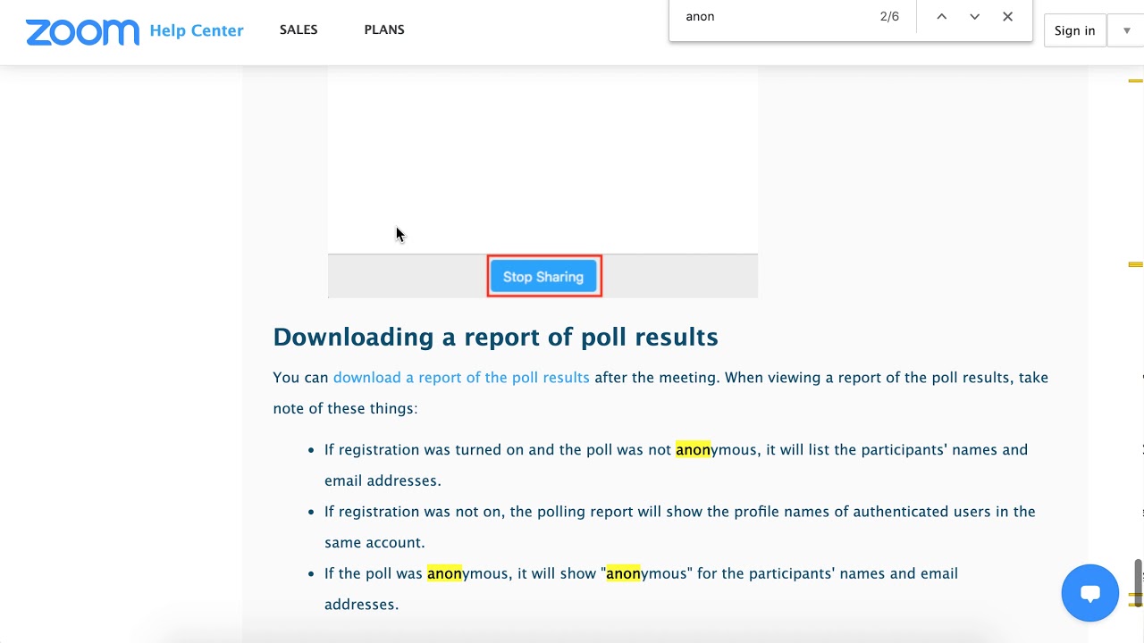Are Zoom polls anonymous?