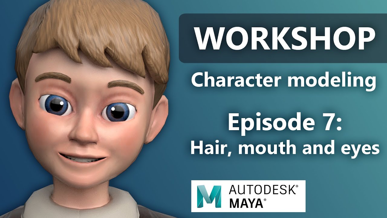 Character Modeling in Autodesk Maya - Episode 07 Hair Mouth Teeth