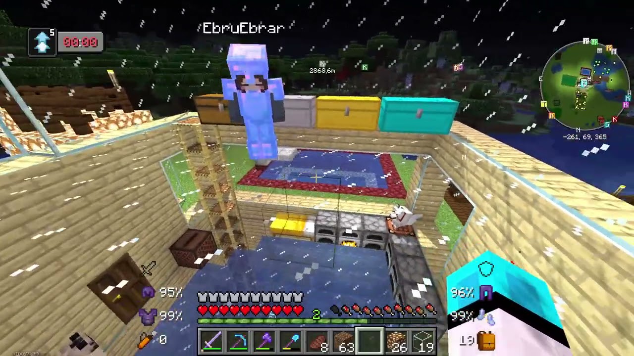 Sezon 11 Minecraft Modlu Survival Bölüm 32 (Ebru) - Evin Terasına Okçu Kulesi Yaptım