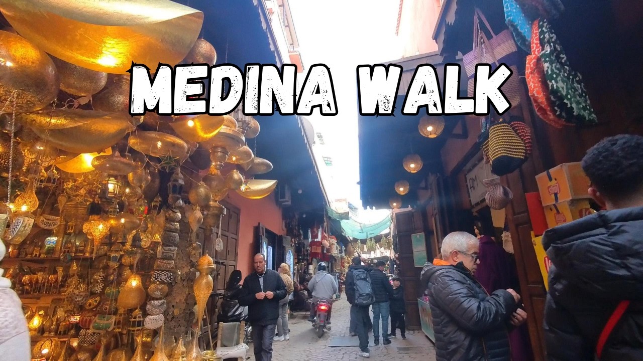 Marrakech Medina Walking Tour | 4K Street Ambience