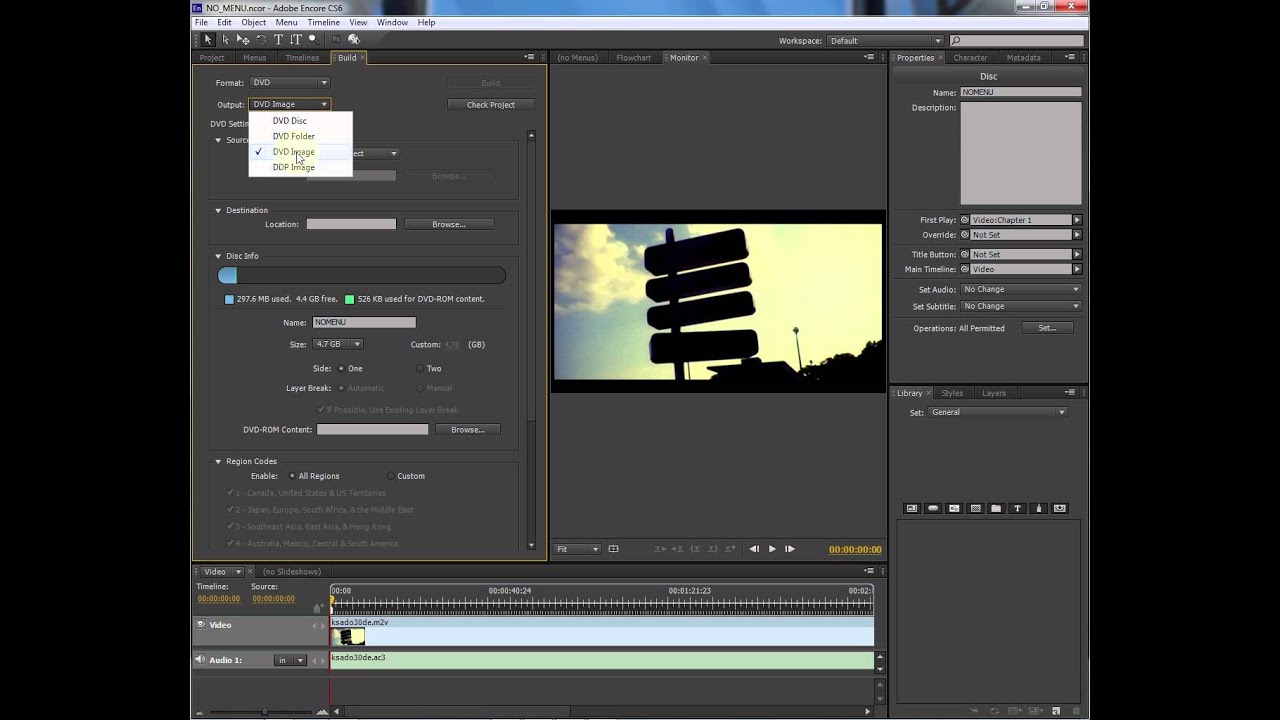 Adobe Encore CS6 Quick Tutorial: Create DVD-Video without Menu