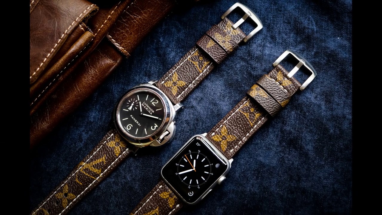 LV Leather Watch Strap for Apple Watch, Panerai