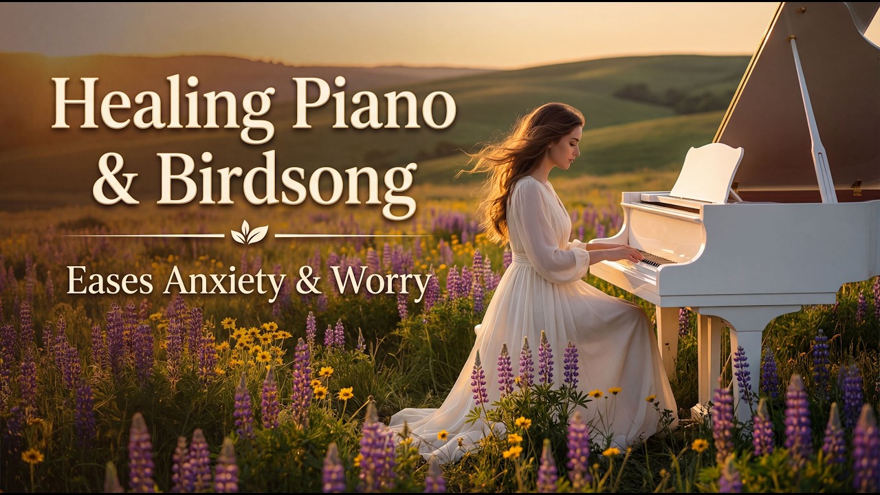 Soft Piano & Birdsong in Nature 🌸 Relaxes Your Mind & Body — Beautiful Flowers & Peaceful Scenery