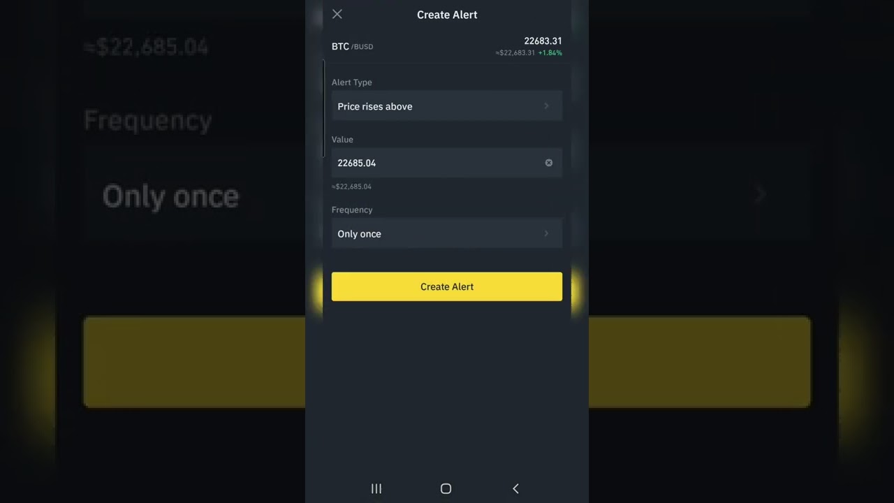 How to set up an alert in the Binance App #shorts #binance #binanceapp #binancefutures #shortsvideo