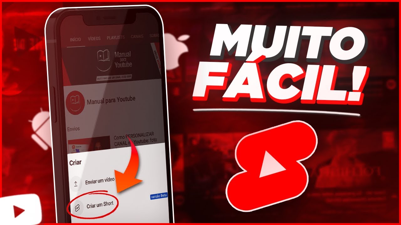 Como EDITAR e POSTAR SHORTS pelo CELULAR! - V&iacute;deos Curtos do Youtube (passo a passo)