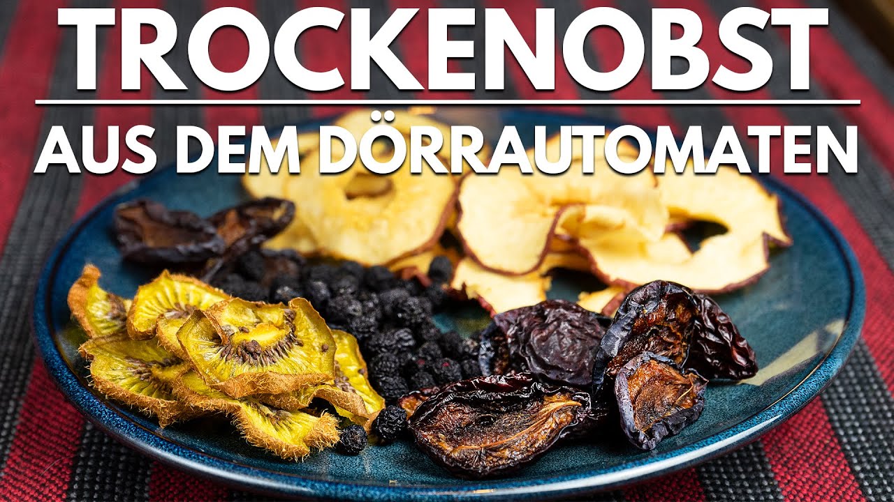 Trockenobst selber machen im Dörrautomaten - Apfelringe, Kiwi und Aronia Trockenfrüchte