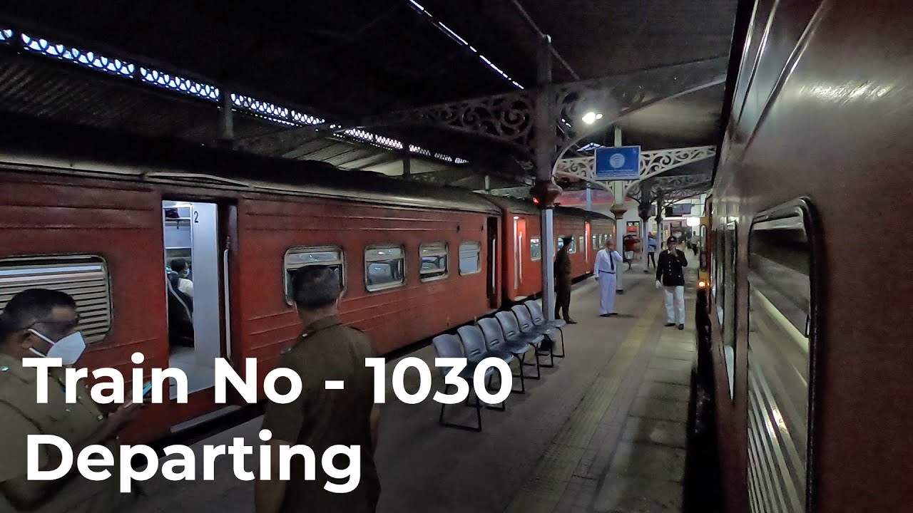 Kandy to Colombo Intercity Train Number 1030 Departing in Sri Lanka Railways