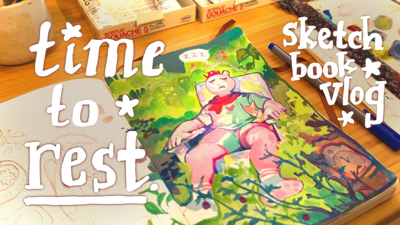 видеоблог «Art Reset» ✿ отдыхаю и рисую гуашью в своем альбоме