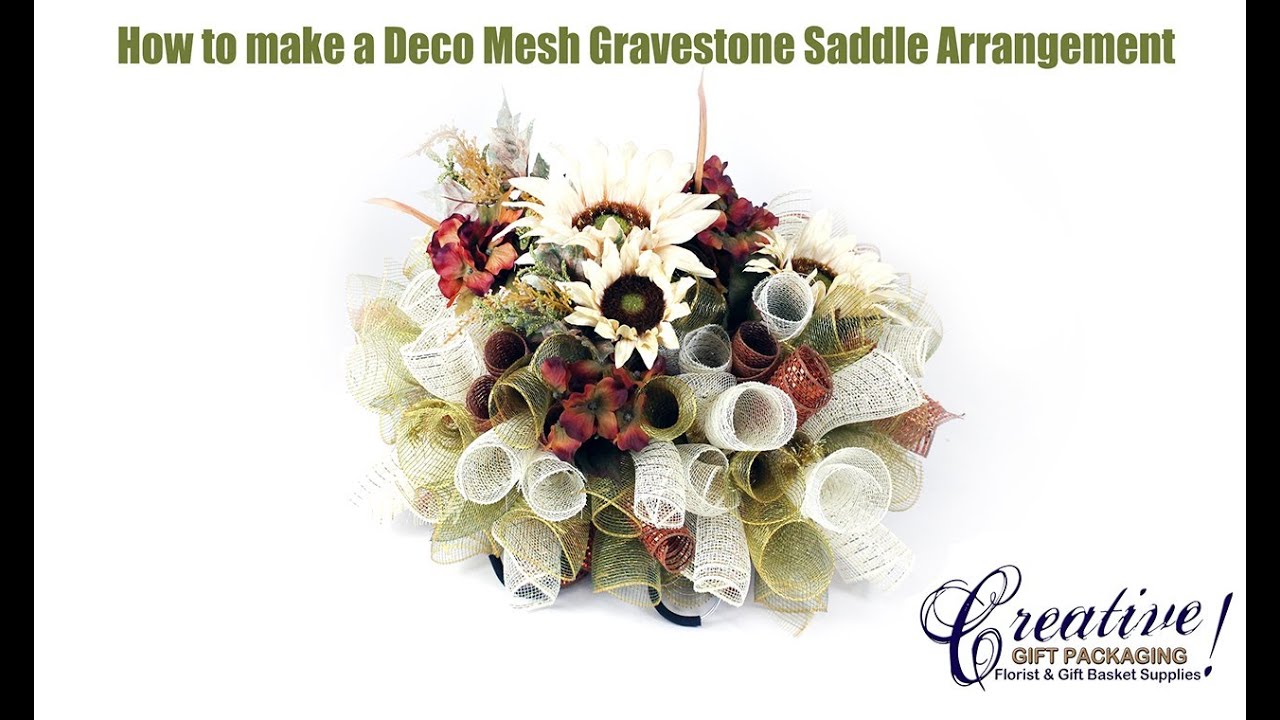 How to Make a Beautiful Deco Mesh Gravestone Saddle