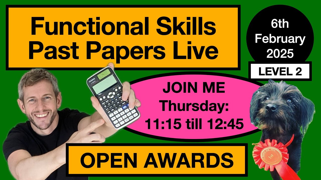 Functional Skills MATHS Level 2  - OPEN AWARDS Past Paper  - Live Lesson!