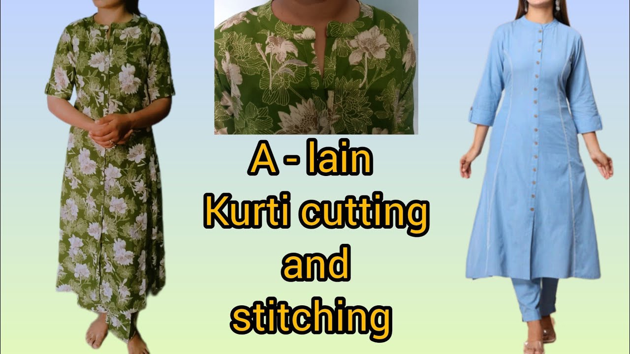 Part -2 /A-Linne Kurti Cutting and Stitching Full Tutorial // Kurti Cutting And Stitching Perfect 