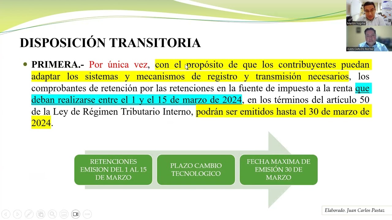 Nuevos porcentajes de retención en la fuente 2024
